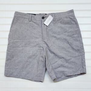 NWT Banana Republic Men's 9" Aiden Linen Cotton Shorts Size 33 Gray
